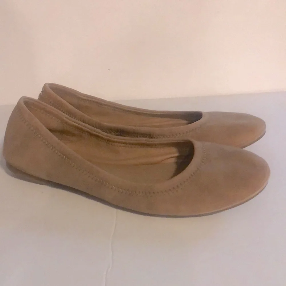 Lucky Brand Tan Suede Leather Ballet Flats